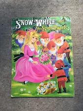 VTG 1970 Walt Disney Snow White and the Seven Dwarfs Illustrated Hardboard Book