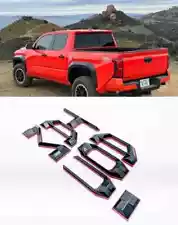 Black/ Red Tailgate Insert Letters Badge For 24 25 Tacoma Rear Trunk Emblems