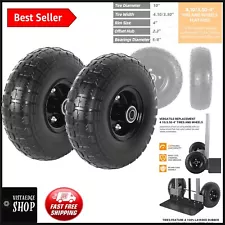 Universal 10-Inch Solid Rubber Tire 2-Pack - Optimal for Trolleys & Garden Use