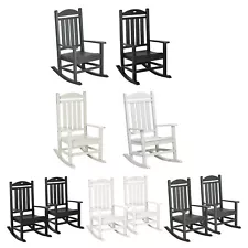 Outdoor Rocking Chairs HDPE Slatted Design, Porch Rocker