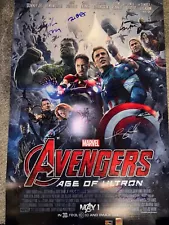 The Avengers: Age of Ultron Movie Poster Cast Signed Robert Downey Jr. COA PSA