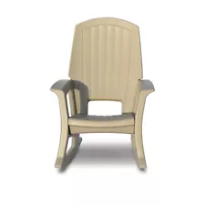 Semco Plastics SEMS Recycled Plastic Resin Patio Rocking Chair, Sand (Used)