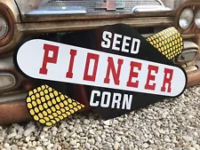 Antique Vintage Old Style Pioneer Corn Seed Farm Sign