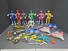 Huge Vintage 1990s Power Ranger Figures, Vehicles, Weapons Lot Look!!!