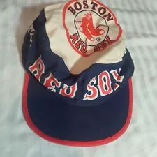 Vintage 1980's Boston Red Sox Painters Hat Cap Retro MLB Made in Tiawan