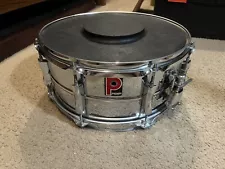 Vintage Premier 6.5” X 14” Chrome Over Steel Snare Drum W/ Pad