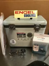 Engel 13Qt-[Gray]-Live Bait Cooler/Net/2x2-Aerator Pump, DC Cord/Shoulder Strap