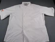 Dennys Employee Uniform White Extra Large Short Sleeve Double Breasted Chef Coat