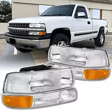 4pcs For 1999-2002 Chevy Silverado 2000-2006 Tahoe Suburban 1500 2500 Headlights