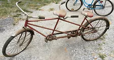 Schwinn Boys Girls Red 26'' Tandem Bicycle vintage bike built for two