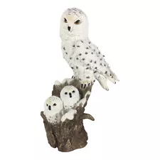 11.5"H Snow Owl with Babies Figurine