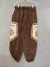 Himalaya Handmade Size Large / XL Brown Parachute Pants Baggy Y2K Vintage