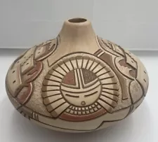 Hopi Incised Pot Tom Polacca Nampeyo Pottery 6.5” H x 8" D