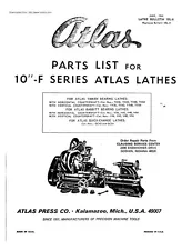 1966 Atlas 10F-Series 10" Lathes-Illustrated Parts List Instructions