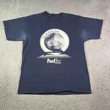 VINTAGE FedEx T-shirt Mens Medium Blue Federal Express Post Office Y2K 90s