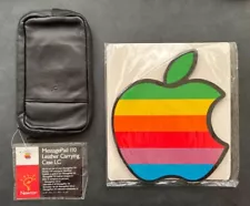 Unused Apple Computer Newton MessagePad leather case + mouse pad from Japan