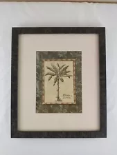 Framed Tropical Banana Tree Picture Print Frame 13.25 x 11.25 Musa Textiles Read