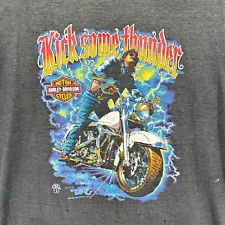 VTG Harley Davidson Shirt 80s Single Stitch 3D Lightning Graphic XL USA 20x26