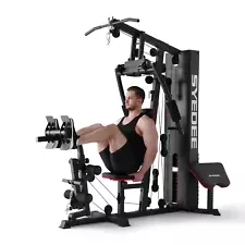 Home Gym Station, Workout Station with 150LBS Weight Stack, Home Gym Equipment f