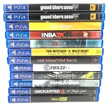 Lot (12) PS4 Games - fallout kombat GTAV fifa nba2k14 tomb metal witcher horizon