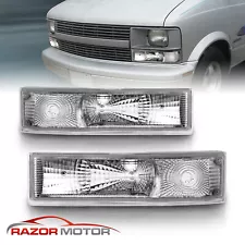 1995-2005 For Chevy Astro Van Euro Chrome Clear Bumper Signal Lights Pair (For: 2005 Chevrolet Astro)