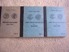 LIBRARY OF COINS ALBUMS FOR MERCURY DIMES & WALKING LIBERTY HALF DOLLARS