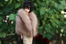 Autumn Haze Genuine Mink Fur Stole Sears Repro for Vintage Barbie dolls~dimitha