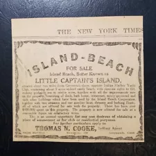 0392----1916 Little Captains Island for sale ad - Island Beach Greenwich CT