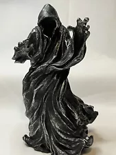 Halloween The Grim Reaper Resin Tabletop Sculpture 11.5 Inch Black And Silver.