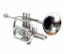 AWESOME SALE Cornet 3 Valve With Mute Shinning silver M/P+Mute+Bag Shipping Free