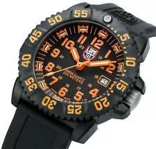 Luminox 3059 EVO Navy Seal Colormark Black Rubber Strap Watch Orange Accents