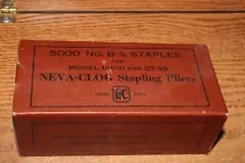 NOS NEVA-CLOG NO B 3 /8 STAPLES FOR MODELS B-100, DT-30 AND B-65 BOX OF 5000