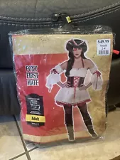 Adult FOXY FIRST MATE Pirate COSTUME S 2-4 NEW 5pc Dress Hat Sleeves