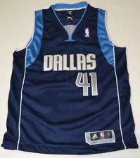 Adidas - Dallas Mavericks Dirk Nowitzki #41 men's basketball jersey navy SMALL