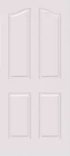 Primed Smooth Surface MDF 4 Raised Panel Eyebrow Top Solid Core Interior Doors