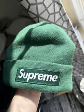 Supreme New Era Box Logo Beanie (FW18) - Dark Green