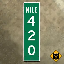 United States mile marker 420 highway road sign 36x10