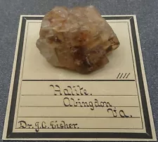 Halite, Virginia; Old Labels Included - Mineral Specimen for Sale