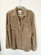 Vintage brand soft brown corduroy button up shirt size medium