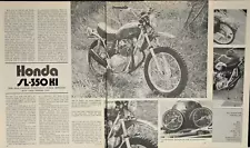 1972 Honda SL350 Motorcycle 4 page Test Article Print Ad