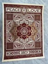 limited edition print shepard fairey signed numbered Peace Love