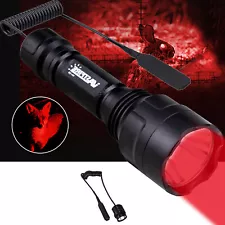 800 Yards Red LED Hunting Flashlight Night Light Lamp Air Rifle Torch Hog Lamp