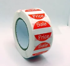 100 RED + WHITE Adhesive Labels Marked SALE Price ~Tags for Garage Rummage Sales