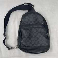 Coach 2853 Men's West Pack In Signature Canvas Leather Sling Monogram Logo Bag