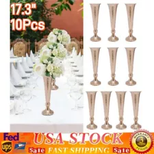 17.3" Tall Trumpet Vases For Wedding Centerpieces,10 Pcs Vases for Tables Decor