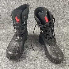 Polo Ralph Lauren Mens Boots Crestwick Black/Red Size 10D