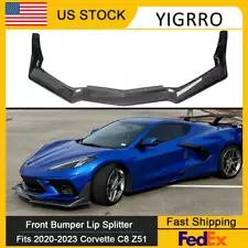 For 2020-23 Corvette C8 Z51 STG 3 Winglet Carbon Fiber Front Bumper Lip Splitter