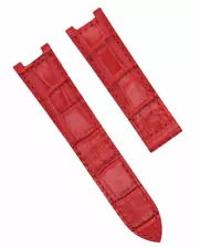 LEATHER WATCH STRAP BAND BRACELET FOR CARTIER PASHA 1032 2113 CLASP 20MM RED