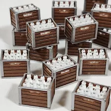 20 Miniature Milk Bottle Crates Model Railroad Dollhouse Tweezers Soda Beer Lot