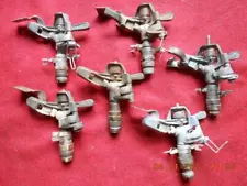 Lot of 6 Vintage Rain Bird #25 Impact Sprinklers Brass